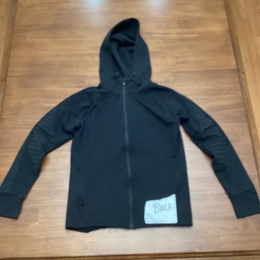 Avia Womens Black Soot Full Zip Moto Hoodie Jacket AVL48370 Medium 8-10